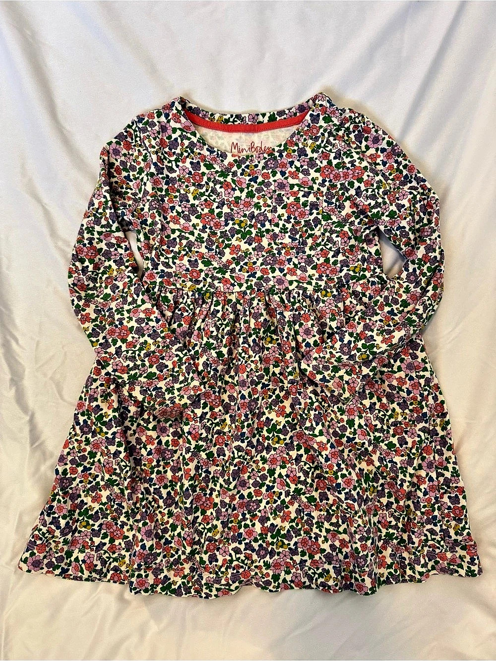 Mini Boden Long Sleeve Floral dress 5-6